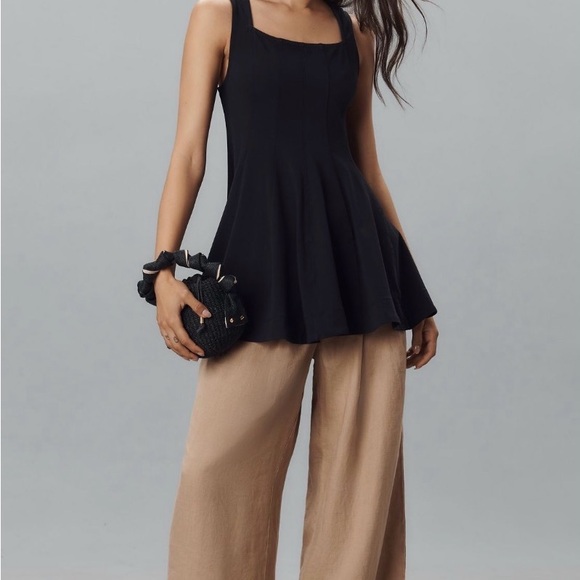 Maeve Tops - Maeve Anthropologie Black Flared Tank Top